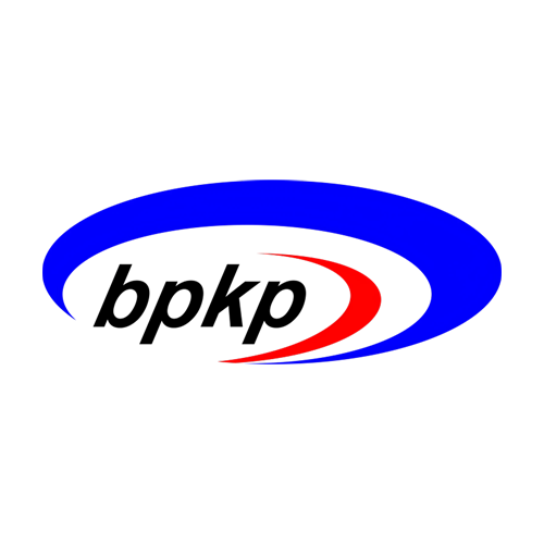 Blue oval loop with a red curved inner segment on white background.